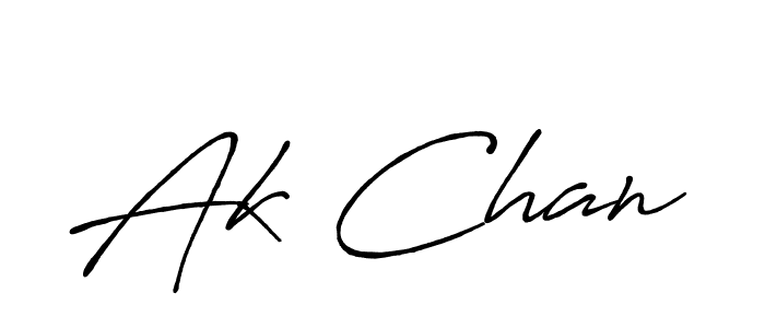 Design your own signature with our free online signature maker. With this signature software, you can create a handwritten (Antro_Vectra_Bolder) signature for name Ak Chan. Ak Chan signature style 7 images and pictures png