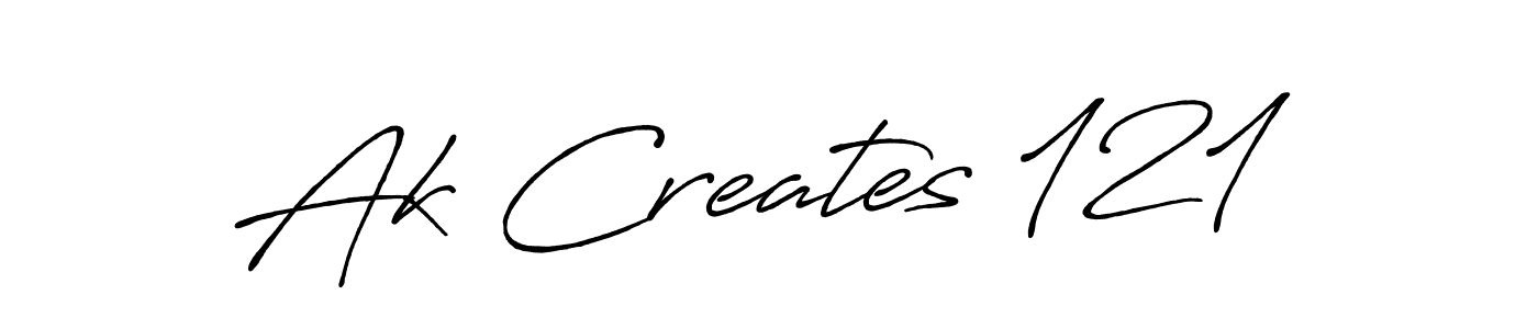Create a beautiful signature design for name Ak Creates 121. With this signature (Antro_Vectra_Bolder) fonts, you can make a handwritten signature for free. Ak Creates 121 signature style 7 images and pictures png
