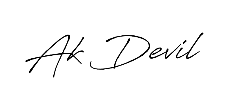 You should practise on your own different ways (Antro_Vectra_Bolder) to write your name (Ak Devil) in signature. don't let someone else do it for you. Ak Devil signature style 7 images and pictures png