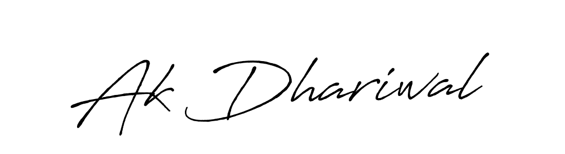 Also we have Ak Dhariwal name is the best signature style. Create professional handwritten signature collection using Antro_Vectra_Bolder autograph style. Ak Dhariwal signature style 7 images and pictures png