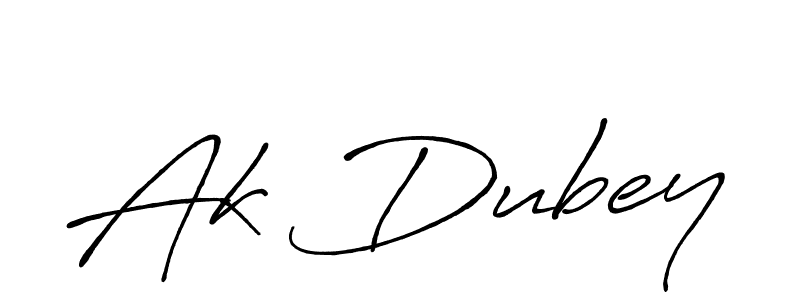Ak Dubey stylish signature style. Best Handwritten Sign (Antro_Vectra_Bolder) for my name. Handwritten Signature Collection Ideas for my name Ak Dubey. Ak Dubey signature style 7 images and pictures png