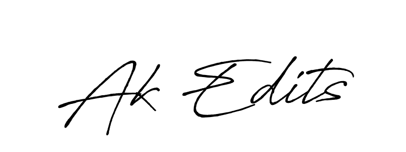 Create a beautiful signature design for name Ak Edits. With this signature (Antro_Vectra_Bolder) fonts, you can make a handwritten signature for free. Ak Edits signature style 7 images and pictures png