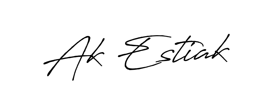 How to make Ak Estiak signature? Antro_Vectra_Bolder is a professional autograph style. Create handwritten signature for Ak Estiak name. Ak Estiak signature style 7 images and pictures png