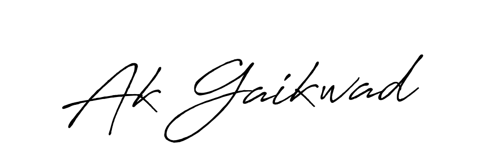 Make a beautiful signature design for name Ak Gaikwad. With this signature (Antro_Vectra_Bolder) style, you can create a handwritten signature for free. Ak Gaikwad signature style 7 images and pictures png