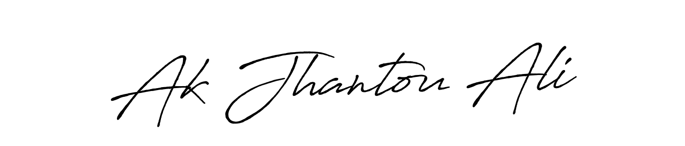 Make a beautiful signature design for name Ak Jhantou Ali. With this signature (Antro_Vectra_Bolder) style, you can create a handwritten signature for free. Ak Jhantou Ali signature style 7 images and pictures png