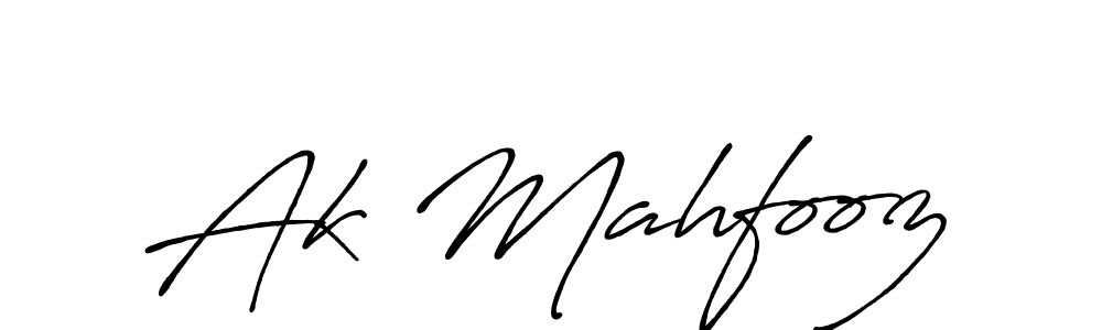 Make a beautiful signature design for name Ak Mahfooz. With this signature (Antro_Vectra_Bolder) style, you can create a handwritten signature for free. Ak Mahfooz signature style 7 images and pictures png