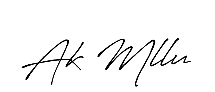 How to make Ak Mllu signature? Antro_Vectra_Bolder is a professional autograph style. Create handwritten signature for Ak Mllu name. Ak Mllu signature style 7 images and pictures png