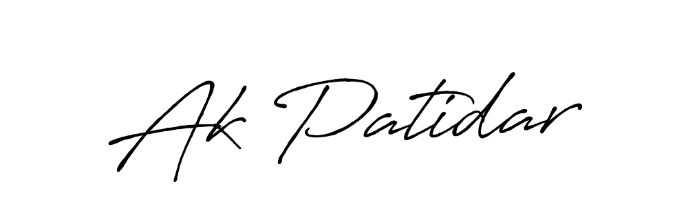 Make a beautiful signature design for name Ak Patidar. With this signature (Antro_Vectra_Bolder) style, you can create a handwritten signature for free. Ak Patidar signature style 7 images and pictures png