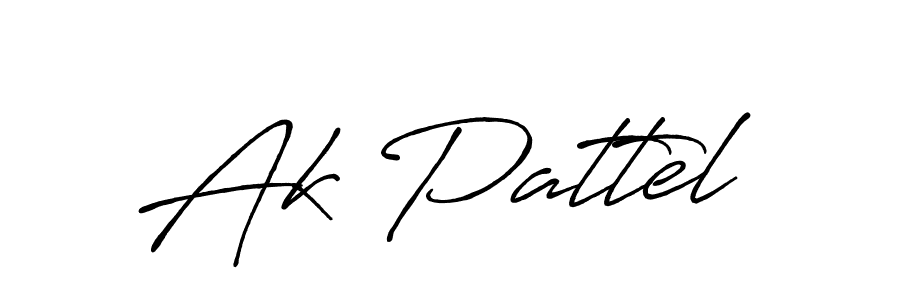 Create a beautiful signature design for name Ak Pattel. With this signature (Antro_Vectra_Bolder) fonts, you can make a handwritten signature for free. Ak Pattel signature style 7 images and pictures png