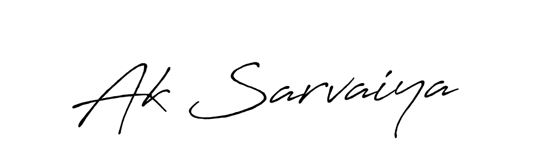 Make a beautiful signature design for name Ak Sarvaiya. With this signature (Antro_Vectra_Bolder) style, you can create a handwritten signature for free. Ak Sarvaiya signature style 7 images and pictures png