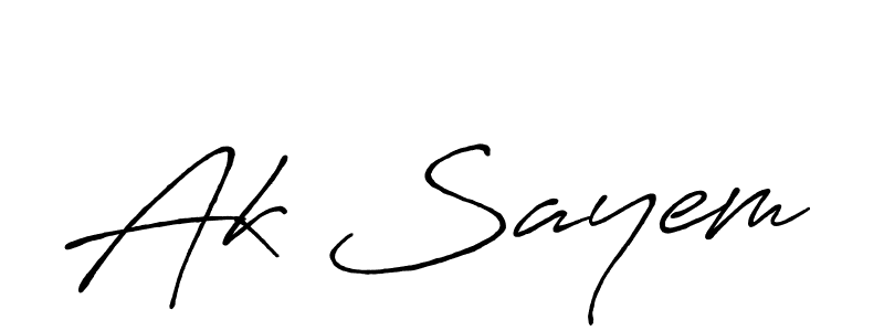 Ak Sayem stylish signature style. Best Handwritten Sign (Antro_Vectra_Bolder) for my name. Handwritten Signature Collection Ideas for my name Ak Sayem. Ak Sayem signature style 7 images and pictures png