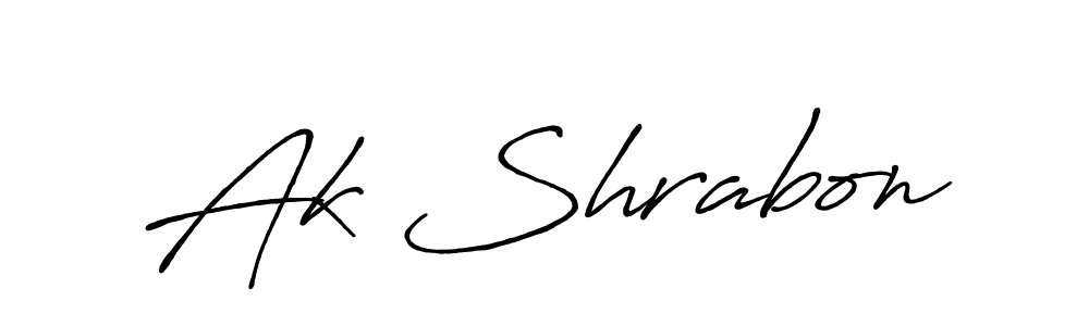 Also we have Ak Shrabon name is the best signature style. Create professional handwritten signature collection using Antro_Vectra_Bolder autograph style. Ak Shrabon signature style 7 images and pictures png