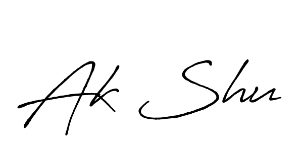 Ak Shu stylish signature style. Best Handwritten Sign (Antro_Vectra_Bolder) for my name. Handwritten Signature Collection Ideas for my name Ak Shu. Ak Shu signature style 7 images and pictures png