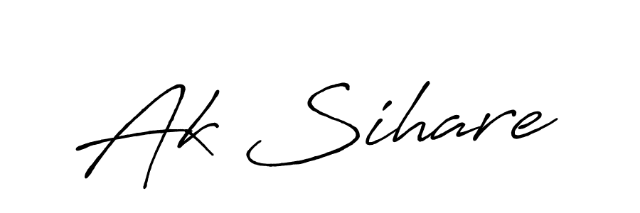 How to make Ak Sihare name signature. Use Antro_Vectra_Bolder style for creating short signs online. This is the latest handwritten sign. Ak Sihare signature style 7 images and pictures png