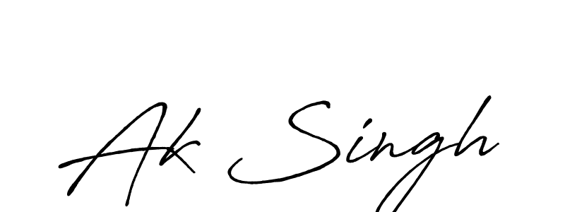 The best way (Antro_Vectra_Bolder) to make a short signature is to pick only two or three words in your name. The name Ak Singh include a total of six letters. For converting this name. Ak Singh signature style 7 images and pictures png