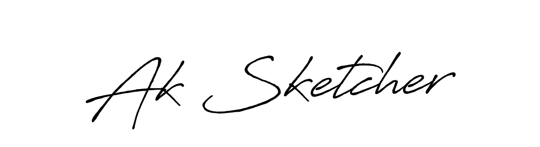 The best way (Antro_Vectra_Bolder) to make a short signature is to pick only two or three words in your name. The name Ak Sketcher include a total of six letters. For converting this name. Ak Sketcher signature style 7 images and pictures png