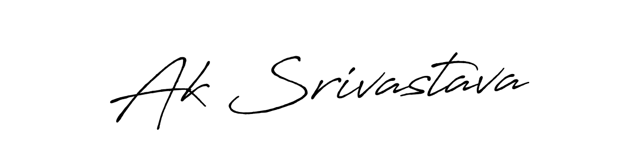 Make a beautiful signature design for name Ak Srivastava. With this signature (Antro_Vectra_Bolder) style, you can create a handwritten signature for free. Ak Srivastava signature style 7 images and pictures png