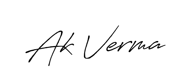 Also we have Ak Verma name is the best signature style. Create professional handwritten signature collection using Antro_Vectra_Bolder autograph style. Ak Verma signature style 7 images and pictures png