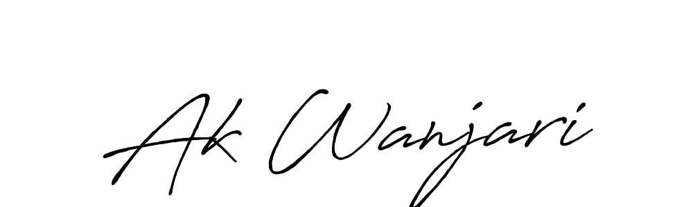 How to make Ak Wanjari signature? Antro_Vectra_Bolder is a professional autograph style. Create handwritten signature for Ak Wanjari name. Ak Wanjari signature style 7 images and pictures png