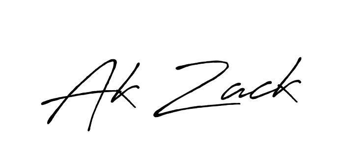 How to make Ak Zack name signature. Use Antro_Vectra_Bolder style for creating short signs online. This is the latest handwritten sign. Ak Zack signature style 7 images and pictures png