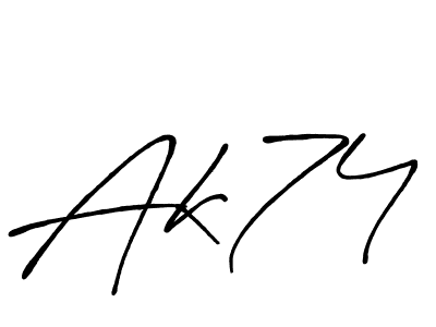 Create a beautiful signature design for name Ak74. With this signature (Antro_Vectra_Bolder) fonts, you can make a handwritten signature for free. Ak74 signature style 7 images and pictures png