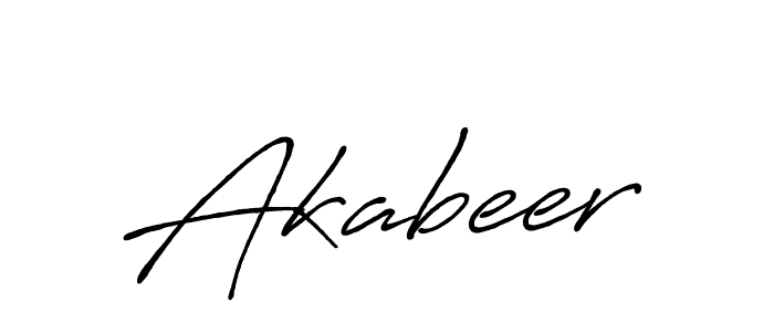 Use a signature maker to create a handwritten signature online. With this signature software, you can design (Antro_Vectra_Bolder) your own signature for name Akabeer. Akabeer signature style 7 images and pictures png