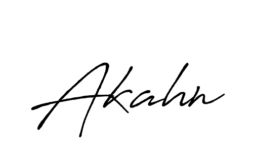 Use a signature maker to create a handwritten signature online. With this signature software, you can design (Antro_Vectra_Bolder) your own signature for name Akahn. Akahn signature style 7 images and pictures png