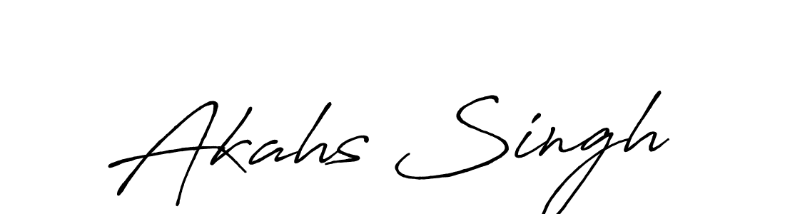 Use a signature maker to create a handwritten signature online. With this signature software, you can design (Antro_Vectra_Bolder) your own signature for name Akahs Singh. Akahs Singh signature style 7 images and pictures png