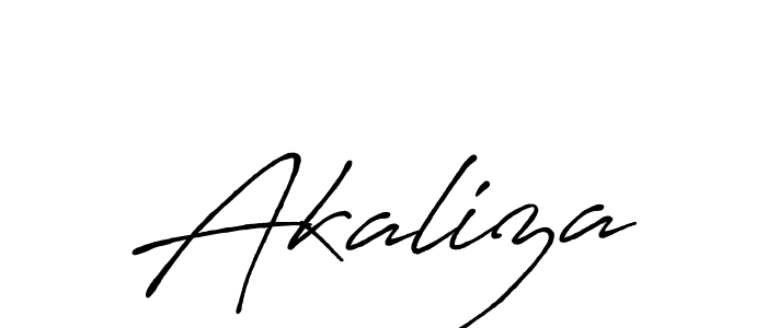 Use a signature maker to create a handwritten signature online. With this signature software, you can design (Antro_Vectra_Bolder) your own signature for name Akaliza. Akaliza signature style 7 images and pictures png