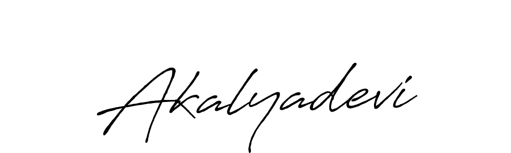 Make a beautiful signature design for name Akalyadevi. With this signature (Antro_Vectra_Bolder) style, you can create a handwritten signature for free. Akalyadevi signature style 7 images and pictures png