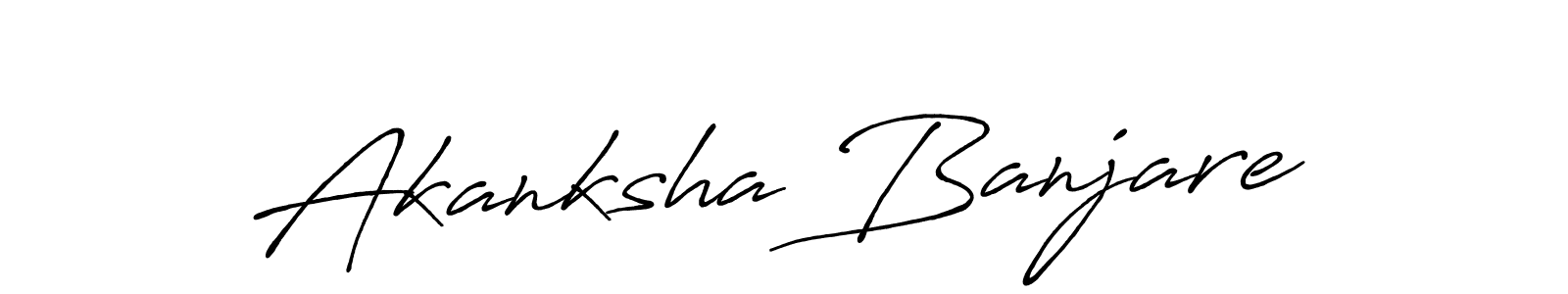 Antro_Vectra_Bolder is a professional signature style that is perfect for those who want to add a touch of class to their signature. It is also a great choice for those who want to make their signature more unique. Get Akanksha Banjare name to fancy signature for free. Akanksha Banjare signature style 7 images and pictures png