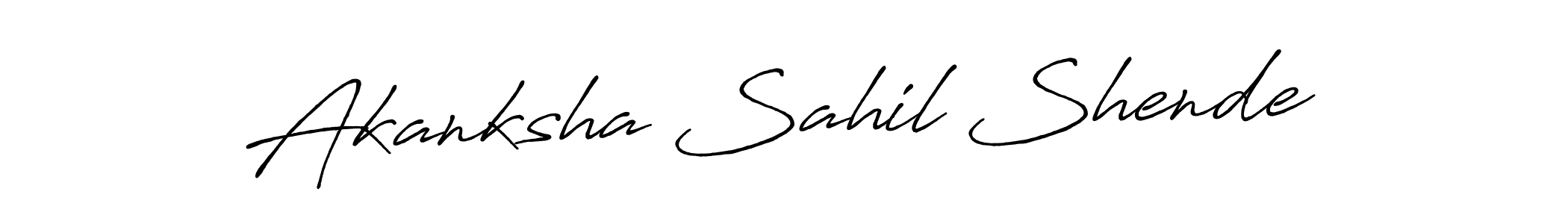 Also You can easily find your signature by using the search form. We will create Akanksha Sahil Shende name handwritten signature images for you free of cost using Antro_Vectra_Bolder sign style. Akanksha Sahil Shende signature style 7 images and pictures png