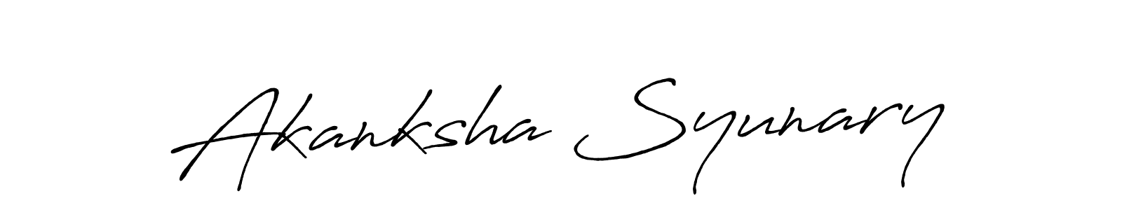 How to make Akanksha Syunary signature? Antro_Vectra_Bolder is a professional autograph style. Create handwritten signature for Akanksha Syunary name. Akanksha Syunary signature style 7 images and pictures png