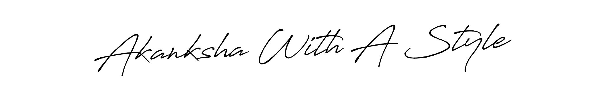 How to make Akanksha With A Style signature? Antro_Vectra_Bolder is a professional autograph style. Create handwritten signature for Akanksha With A Style name. Akanksha With A Style signature style 7 images and pictures png