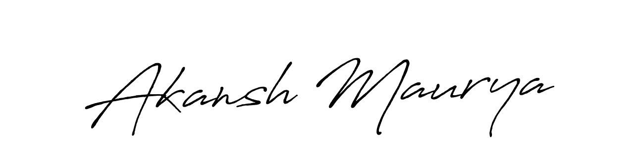 Make a beautiful signature design for name Akansh Maurya. With this signature (Antro_Vectra_Bolder) style, you can create a handwritten signature for free. Akansh Maurya signature style 7 images and pictures png