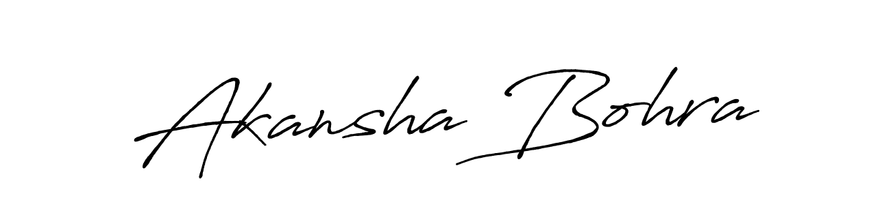 Design your own signature with our free online signature maker. With this signature software, you can create a handwritten (Antro_Vectra_Bolder) signature for name Akansha Bohra. Akansha Bohra signature style 7 images and pictures png