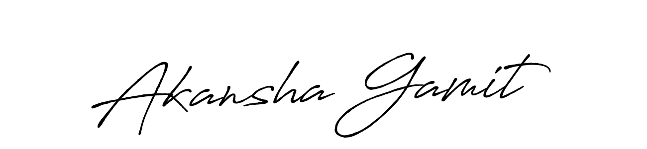 How to make Akansha Gamit signature? Antro_Vectra_Bolder is a professional autograph style. Create handwritten signature for Akansha Gamit name. Akansha Gamit signature style 7 images and pictures png