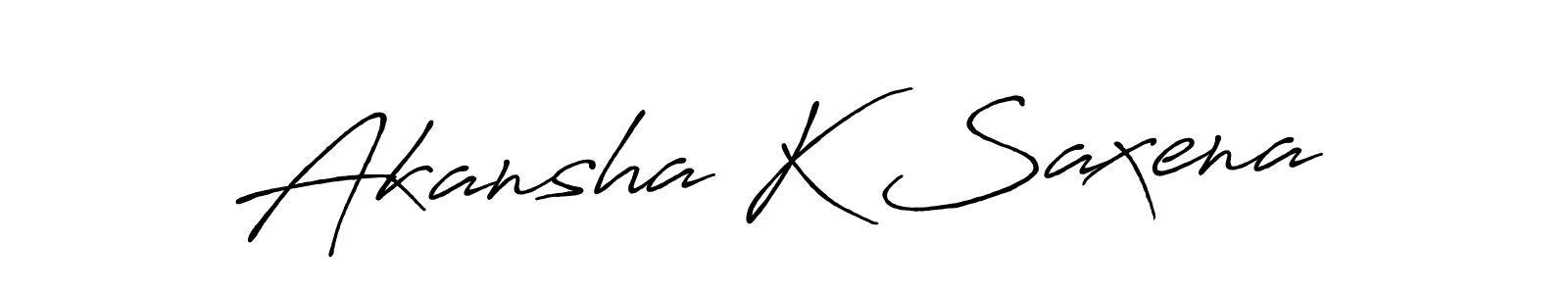 Use a signature maker to create a handwritten signature online. With this signature software, you can design (Antro_Vectra_Bolder) your own signature for name Akansha K Saxena. Akansha K Saxena signature style 7 images and pictures png