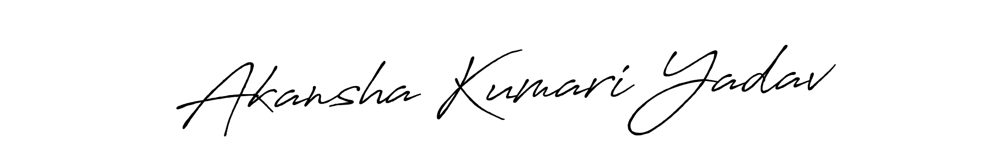 How to make Akansha Kumari Yadav name signature. Use Antro_Vectra_Bolder style for creating short signs online. This is the latest handwritten sign. Akansha Kumari Yadav signature style 7 images and pictures png