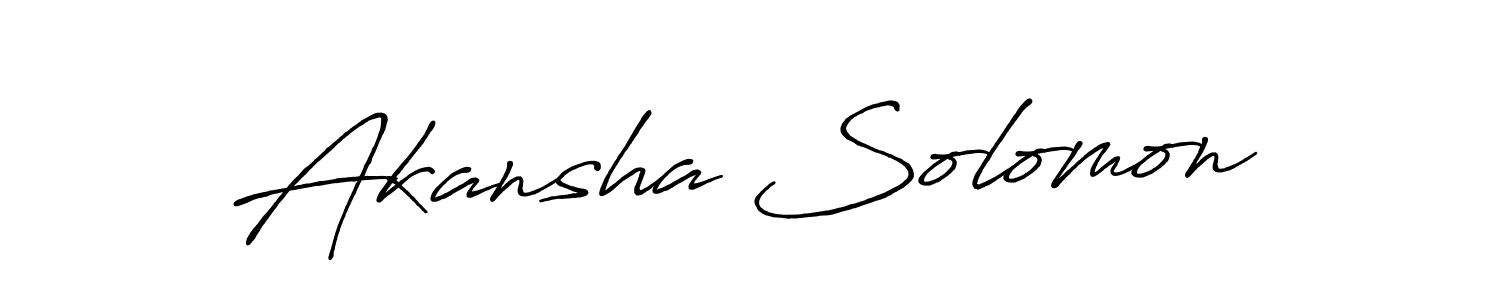 Create a beautiful signature design for name Akansha Solomon. With this signature (Antro_Vectra_Bolder) fonts, you can make a handwritten signature for free. Akansha Solomon signature style 7 images and pictures png