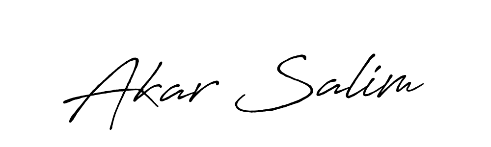 How to make Akar Salim name signature. Use Antro_Vectra_Bolder style for creating short signs online. This is the latest handwritten sign. Akar Salim signature style 7 images and pictures png