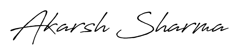 You should practise on your own different ways (Antro_Vectra_Bolder) to write your name (Akarsh Sharma) in signature. Don't let someone else do it for you. Akarsh Sharma signature style 7 images and pictures png