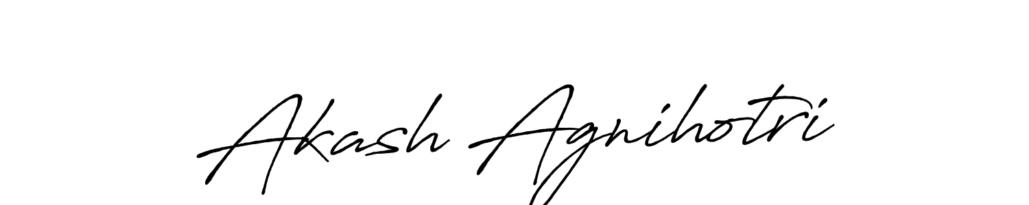 Make a beautiful signature design for name Akash Agnihotri. With this signature (Antro_Vectra_Bolder) style, you can create a handwritten signature for free. Akash Agnihotri signature style 7 images and pictures png