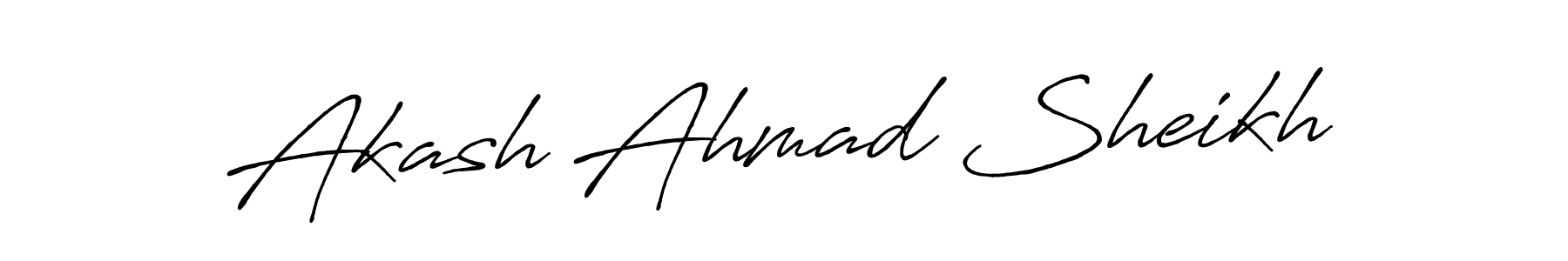 Create a beautiful signature design for name Akash Ahmad Sheikh. With this signature (Antro_Vectra_Bolder) fonts, you can make a handwritten signature for free. Akash Ahmad Sheikh signature style 7 images and pictures png