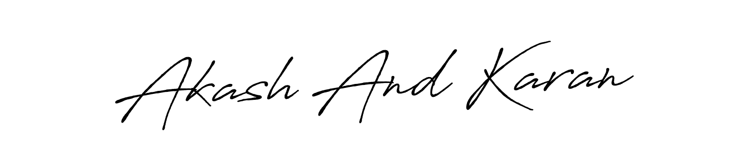 if you are searching for the best signature style for your name Akash And Karan. so please give up your signature search. here we have designed multiple signature styles  using Antro_Vectra_Bolder. Akash And Karan signature style 7 images and pictures png