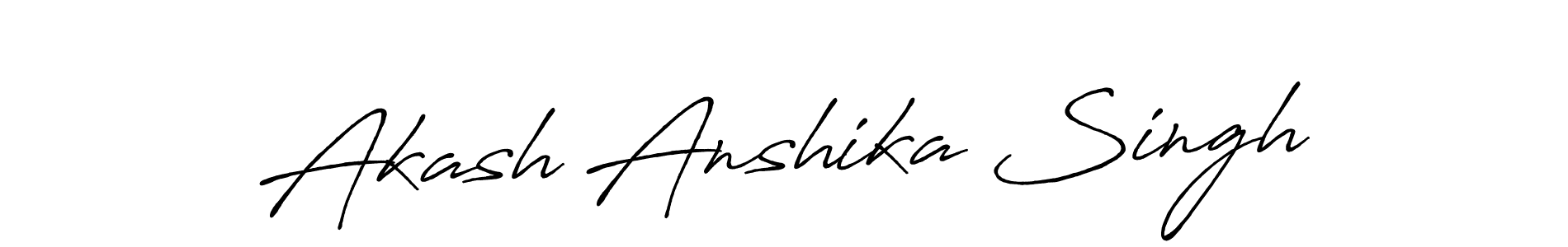 Create a beautiful signature design for name Akash Anshika Singh. With this signature (Antro_Vectra_Bolder) fonts, you can make a handwritten signature for free. Akash Anshika Singh signature style 7 images and pictures png