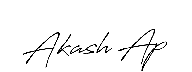 How to make Akash Ap name signature. Use Antro_Vectra_Bolder style for creating short signs online. This is the latest handwritten sign. Akash Ap signature style 7 images and pictures png