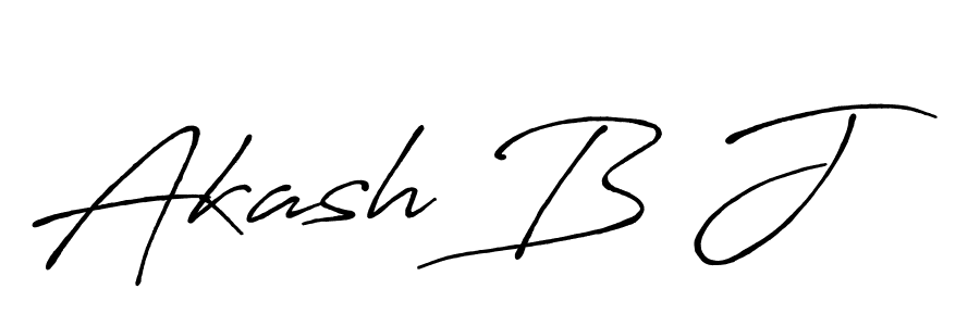 How to make Akash B J name signature. Use Antro_Vectra_Bolder style for creating short signs online. This is the latest handwritten sign. Akash B J signature style 7 images and pictures png