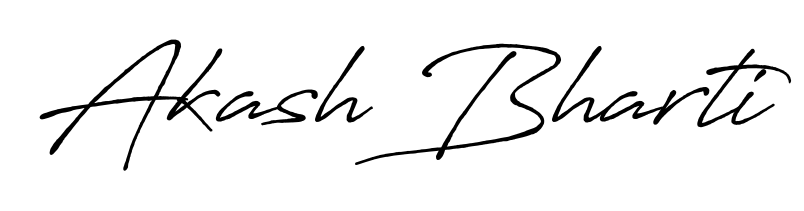 Upgrade your professional image with Akash Bharti signature created with Antro_Vectra_Bolder font. Fast, free, and watermark-free download. Akash Bharti signature style 7 images and pictures png