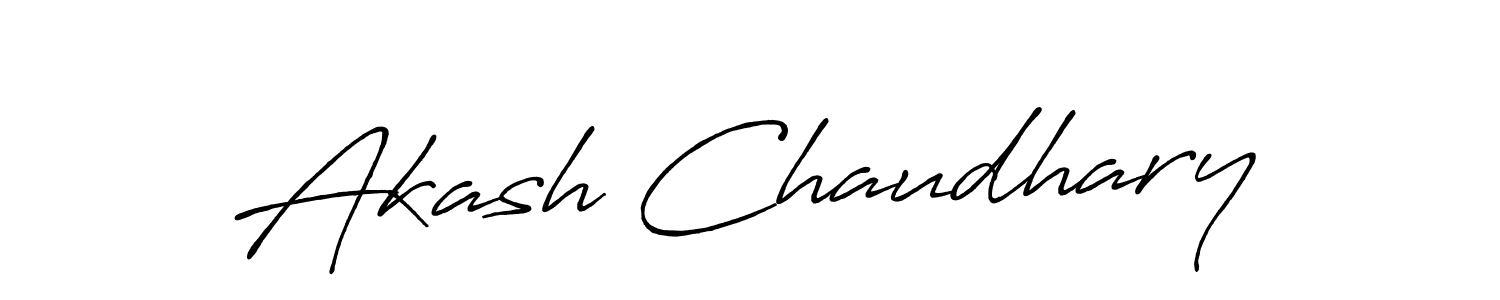 Create a beautiful signature design for name Akash Chaudhary. With this signature (Antro_Vectra_Bolder) fonts, you can make a handwritten signature for free. Akash Chaudhary signature style 7 images and pictures png